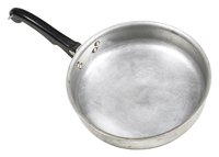 Hot water causes aluminum cookware to tarnish.
