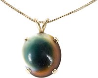 Pendants hang in the center of a necklace.