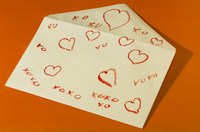 An opened Valentine's Day card.
