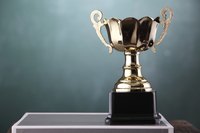 Large, golden trophy