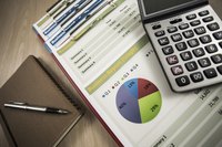 An overhead view of a calculator on business graphs.