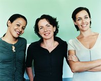 Small group of young businesswomen