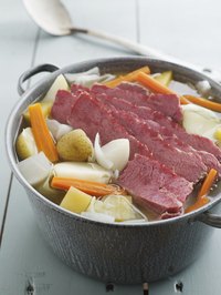 Corned beef stays pink even after cooking.