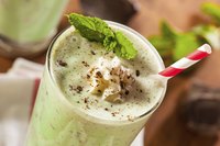 Matcha powder gives the distinct green color to green tea frappuccinos.