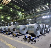 Rolls of steel sheet in a metal plant.
