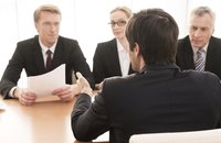 Man explaining himself during job interview