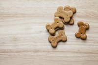 Dog biscuits on counter.