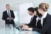 Businesspeople in a meeting.
