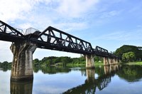 Trains cross the historic River Kwai in Thailand.