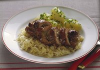 Sauerkraut can be served with meats such as pork.
