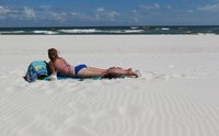 The beach at Gulf Shores is known for its wide, flat expanse of sugar-white sand.