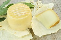 Percorino romano cheese on pita bread