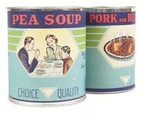 Peel off soup can labels before beginning craft projects.
