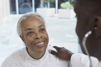 A patient with her doctor.