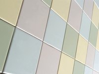 Multicolored, self-fitting, 4-inch tile