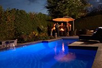Adding lights to the pool helps create a safe environment for nighttime swimming.