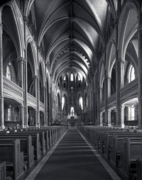 Vaulted ceiling design dates back to middle-age Roman cathedrals.