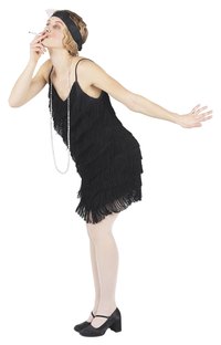 You can create an inexpensive flapper dress out of an existing dress.