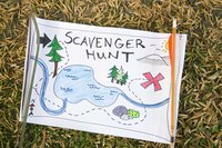 Instead of a map, use puzzles and rhymes to direct players to the goal.