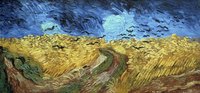 Van Gogh's "Wheat Field with Crows" displays a texture similar to "Starry Night."