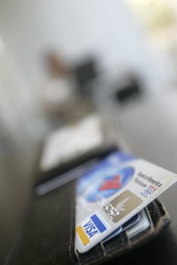 Visa debit card inside a wallet