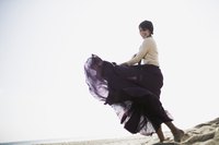 Make a full skirt by combining panels of fabric.