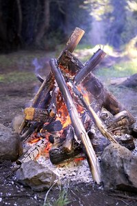 Rock edging is a classic safety feature for any campfire.