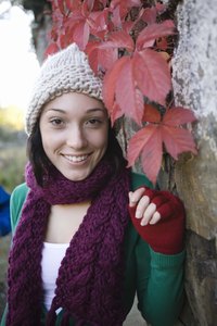 Fingerless gloves are ideal for cool fall weather.