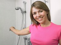 Plastic showers are normally installed in two sections for the floor and walls.