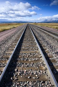 Railroad spikes distinguish pieces of carpentry, giving them a distinctive twist.