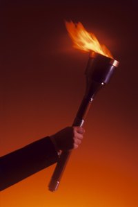 Make a fake torch using basic craft materials.