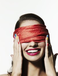 Any shirt material will work for a blindfold as long as it isn't see-through.