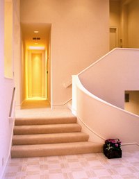 To safely access a sunken room, install a short stairway.