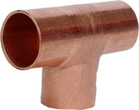 Copper tees have two parallel openings and one perpendicular.