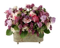 A horizontal-footed arrangement container will fit in many areas of the home.