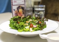 Small salad made from spring mix salad leaves.