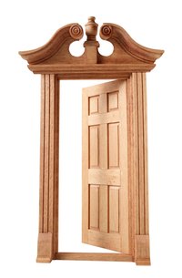 Masking tape can prevent chipping when cutting a door.