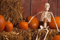 A grinning skeleton waits for Halloween.