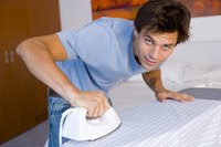 Use a standard iron to remove viscose wrinkles.