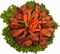 Chicken wings can be re-fried if they haven't been coated in sauce, batter or breadcrumbs.