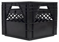 Secure milk crates to a wall for extra storage.