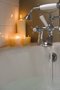 Candles add to the ambiance of your bathroom.