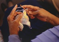 How to hold a crochet hook and yarn while working.