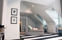 A vaulted ceiling makes a room seem bigger.