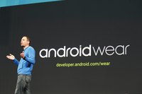 A speaker introducing a new product line at a technology conference.