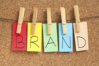 Bulletin board with "Brand" spelt out on post-its