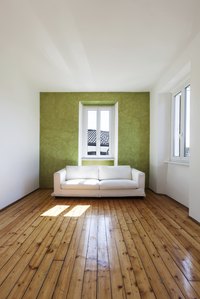 Clear urethane protects floors from scuffs and dirt.