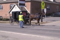 A traffic flagger.