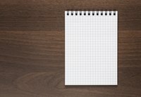 Spiral bound stenographer notebook.