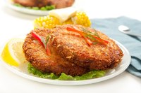 Two large salmon cakes